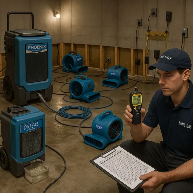 Structural Drying and Dehumidification process in Tichigan, WI